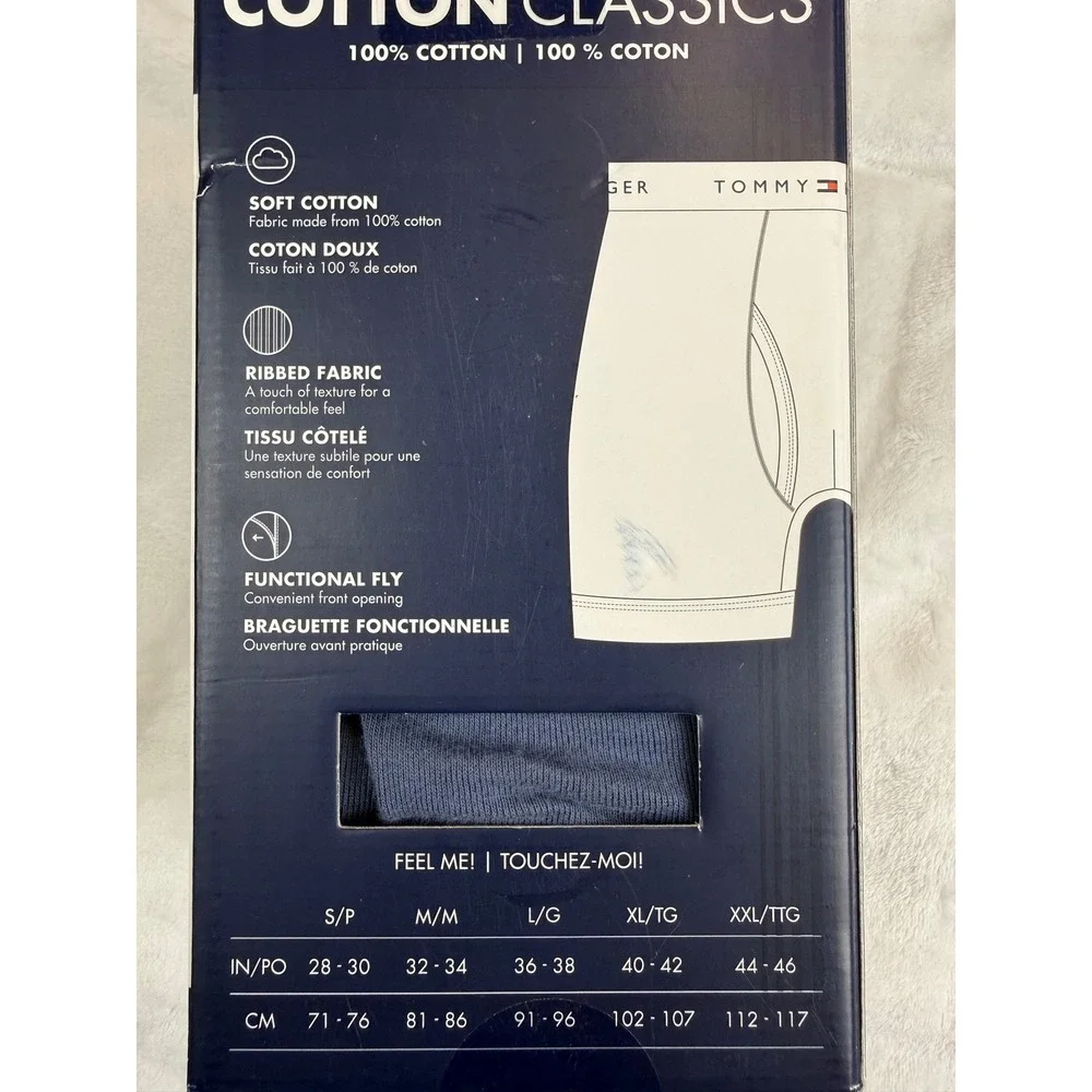 Tommy Hilfiger Mens 5-Pack Cotton Classics Boxer Briefs Blue Black Small New